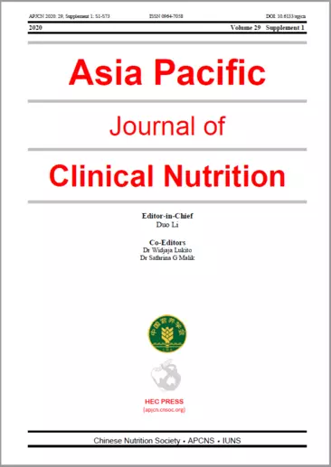 Book Cover of Asia Pacific Journal of Clinical Nutrition Volume 29 Supplement 1 2020